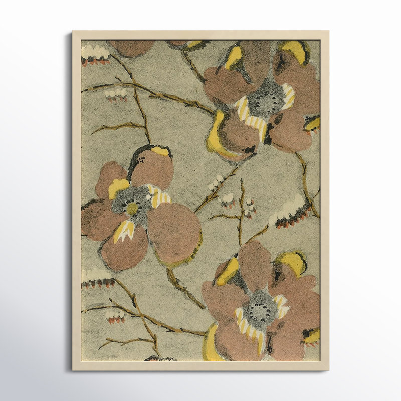 Delicate Floral Pattern II by Baxter Mill Archive, Brown, 33" H x 25" W