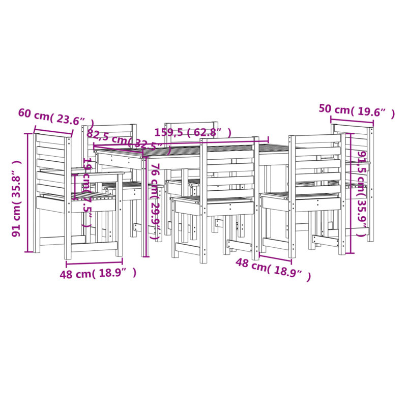 Ezhno Rectangular 6 - Person 159.5Cm Long Dining Set, White