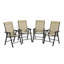 Ensemble de 4 chaises de salle à manger d'extérieur pliantes avec dossier en filet, structure en acier noir ou brun