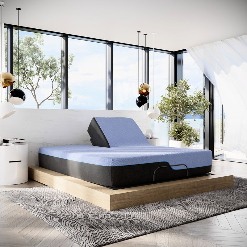 Matelas pour grand lit et base réglable - mousse haute, réglages de détente et soutien extra vertébral en cuivre frais, confortable