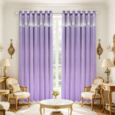 Rideaux français double couche crème (2 pièces), dentelle brodée d'étoiles, tissu intégré et voilage, occultants à 70-90 %, laissant passer la lumière sans être transparents, œillets, pour fenêtres en baie et fenêtres allant du sol au plafond, chambre principale et location
