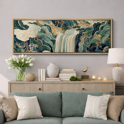 Hokusai Ukiyo-e Japanese Waterfall Living Room Extra Large Pictures Framed Canvas Print Wall Art
