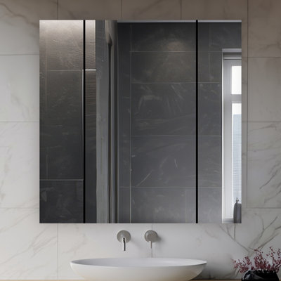 Royale 40" W x 30" H x 5" D Medicine Cabinet with Electrical Outlets, Defogger, Adjustable LED 3X Magnifying Mirror.