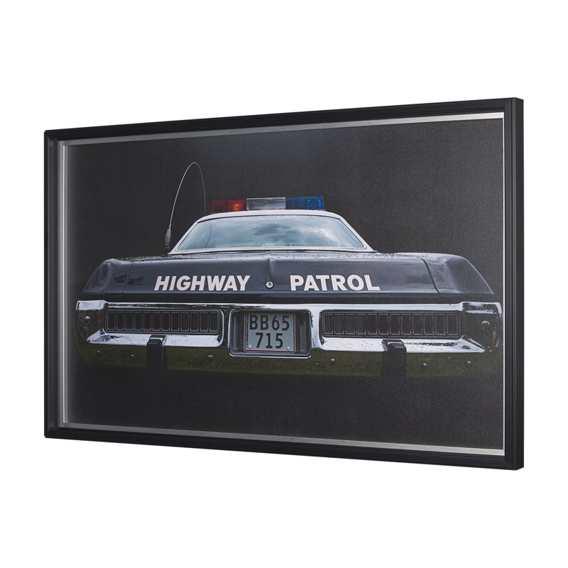 «Highway Patrol II» par Roland Weber, reproduction d'art encadrée à la main