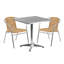 Table carrée en aluminium 3 pièces 27,5 po avec 2 chaises en rotin Skovde-1220613650-1230830039