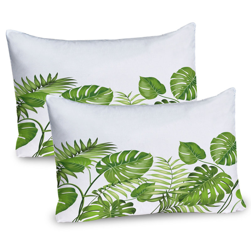 Ensemble de 2 taies décoratives à motif de feuilles Ambesonne, H 20 po x l 26 po
