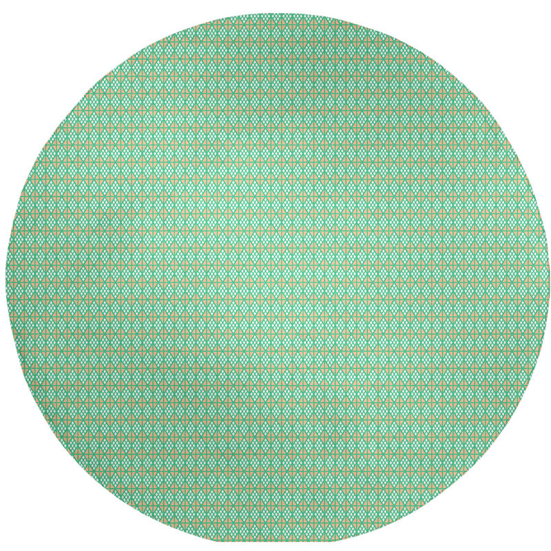 Chenille Geometric Indoor Rug, Round 5'