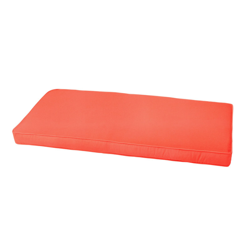Sunbrella Outdoor 3'' Bench Cushion, 2" H x 45" W x 18" D, Coral Polyester