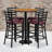 Aniket 30'' Round Laminate Table Set with Round Base and 4 Ladder Back Metal Barstools-24678172-68612010
