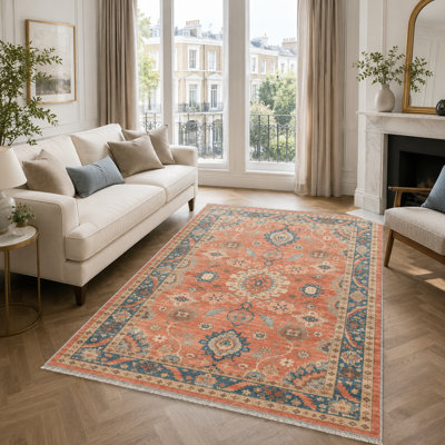 Vintage Look Flatweave Area Rug