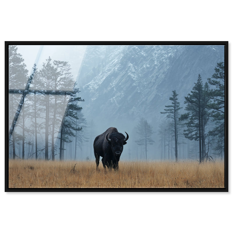 Mountain Bison II Print by Oliver Gal, 17" H x 25" W, Black Floater Frame