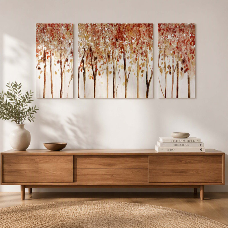 Textured-surface 3-piece Triptych Canvas Wall-Art Collection