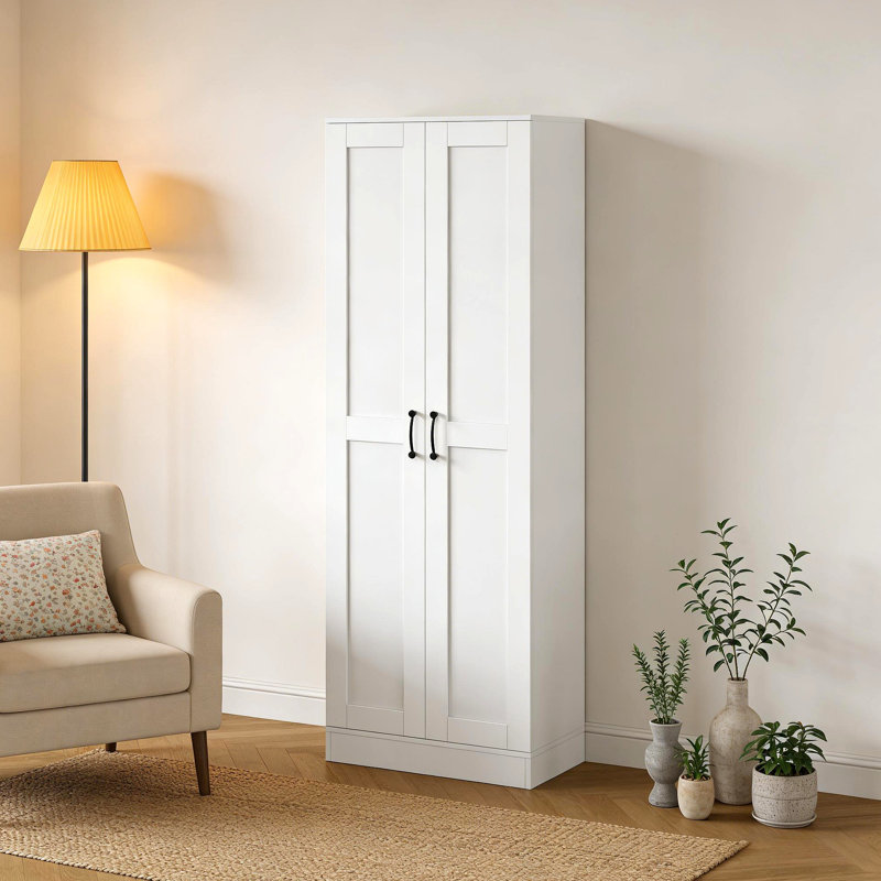 Armoire de rangement familiale, armoire de cuisine, armoire de rangement autoportante, Blanc