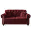 Canapé Chesterfield de 63 pouces en velours avec garniture cloutée et accoudoirs roulés, design moderne Mid-Century, comprend 2 coussins, bourgogne-1290478773