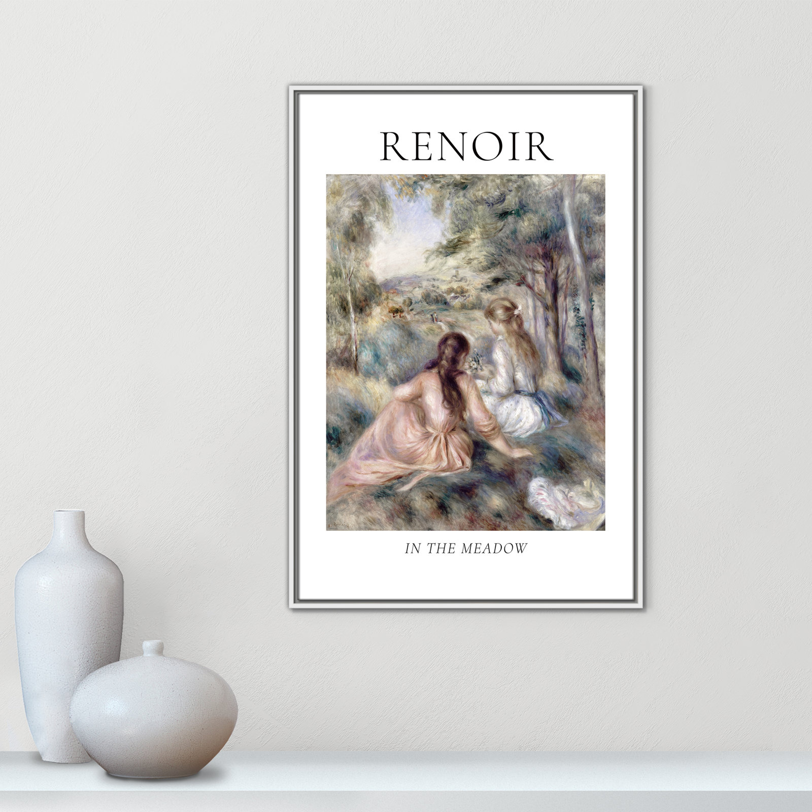 Old Masters Collection "In the Meadow" Print, White Floater Frame, No, 37.5" H x 25.5" W x 2" D