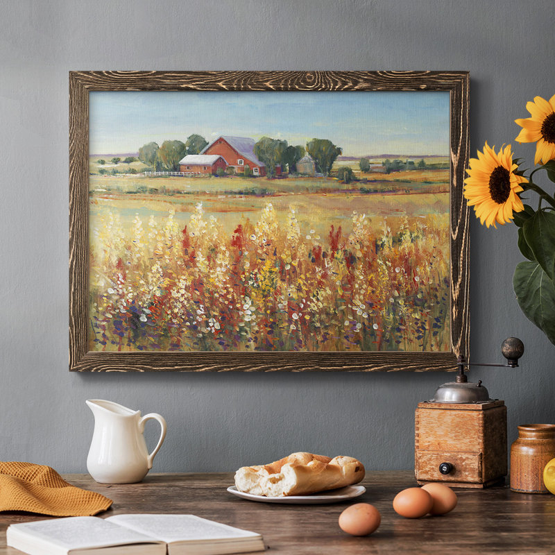 " Country View I ", Walnut, 28" H x 42" W