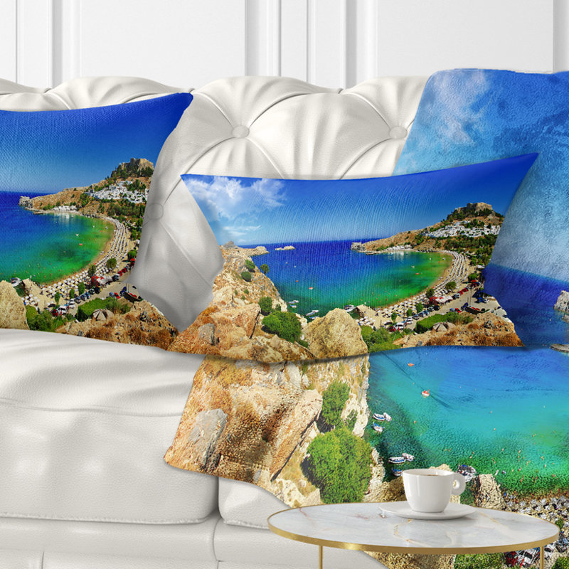 Coussin Lindos Bay, Grèce, paysage