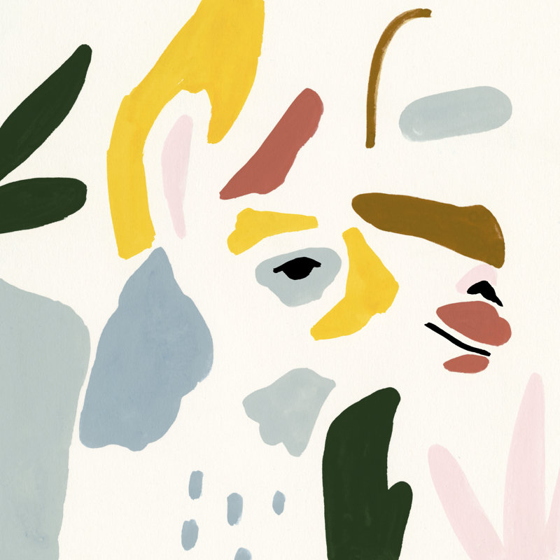 Llama Moderne III by Victoria Borges - Wrapped Canvas Painting, 51cm H x 51cm W x 3.8cm D