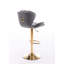 Ensemble de 2 tabourets de bar, avec repose-pieds chromé et base pivotante en velours à hauteur réglable et tabouret de bar simple Golden Leg-231264148