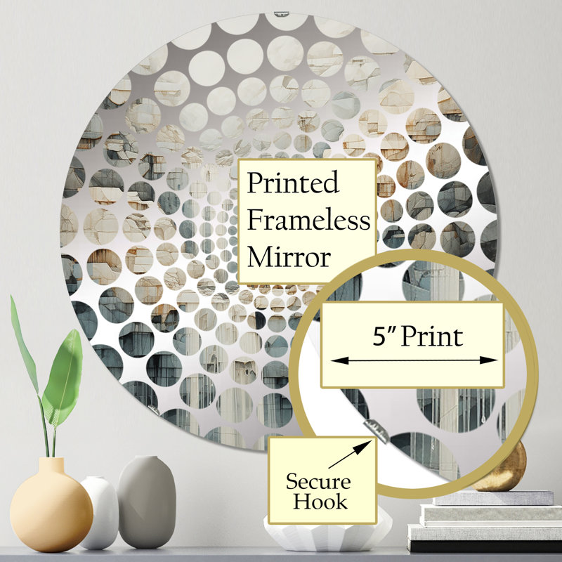 Farhadbek - Miroir décoratif à cercles concentriques, 23,6 po x 23,6 po
