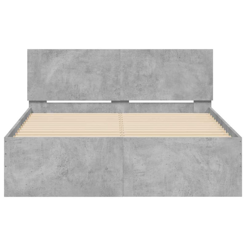Aleshia Bed, 140 x 190cm, Concrete Grey