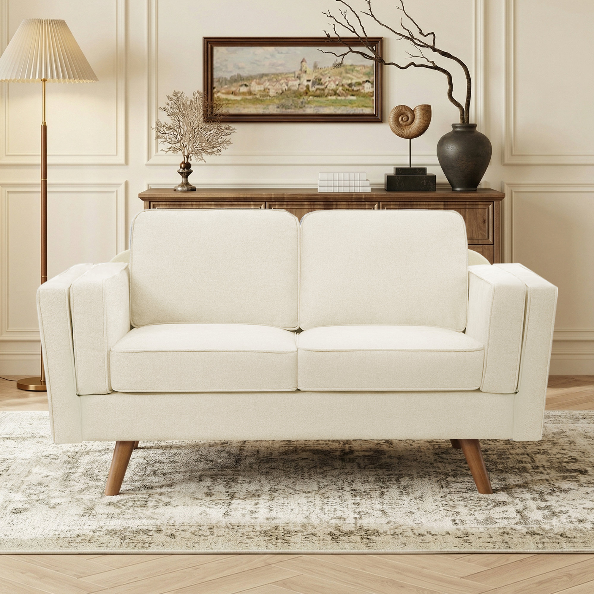 Ebern Designs 62.2'' Wide Chenille Loveseat With Solid Wood Legs ...