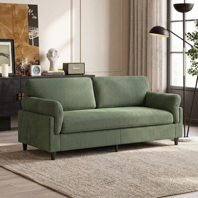Causeuse en velours côtelé avec coussin moelleux