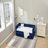 Navy Velvet Daybed with Sturdy Wooden Frame, Modern Diamond Grid Pull-Out Design for Versatile Home Use-1666380516