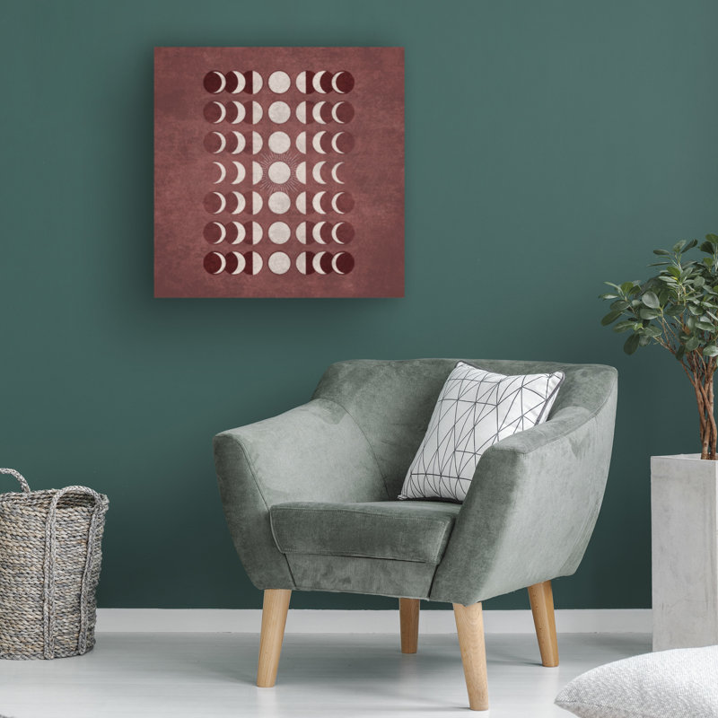 Art sur toile, phase de lune, 35" H x 35" W