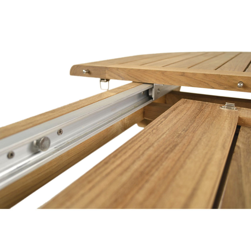 Mariana Oval Teak Solid Wood Extendable Outdoor with Umbrella Hole Dining Table - 150 cm W 110 cm D