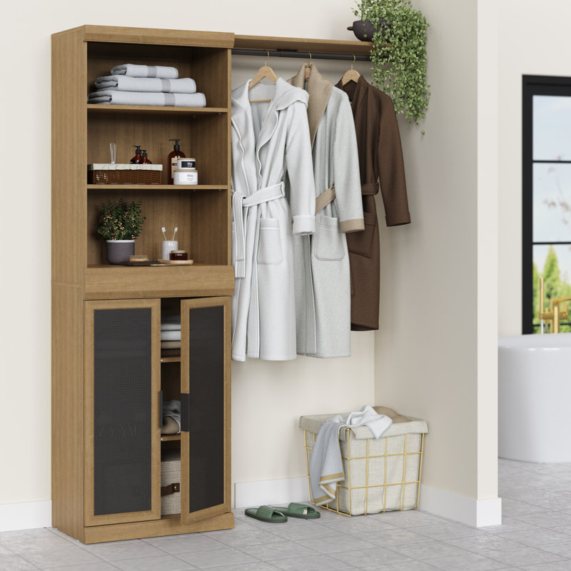 Mosaics Storage 7-shelf 1-hang Rod 2-door Closet Organizer