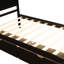 Lit plateforme avec rangement, 2 tiroirs avec roulettes, structure simple-1584317360