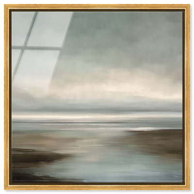 Impression acrylique encadrée Gray Infinity I, style côtier vintage, par Art Remedy, cadre doré, 30 x 30