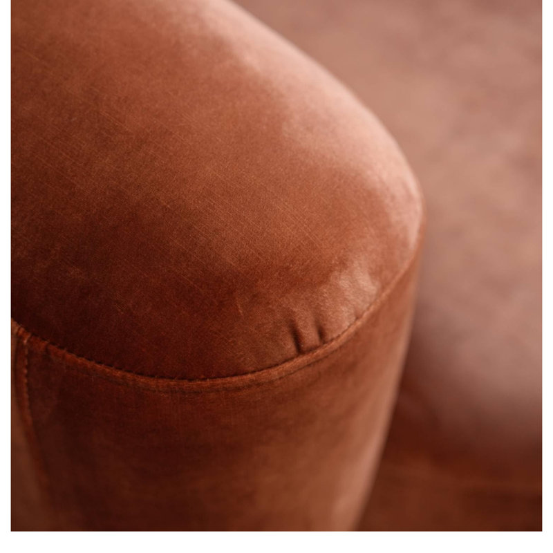 Fauteuil d'appoint à dossier courbé en velours, Brown, 2 Pack