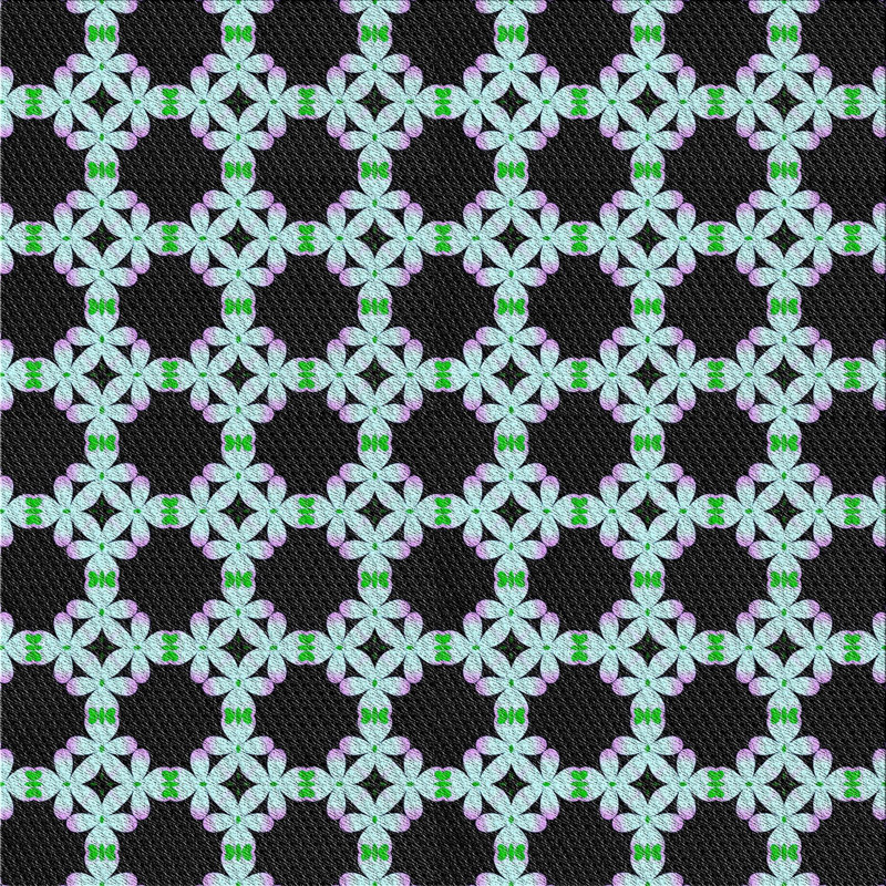 Tapis noir/vert à motifs, Square 6'