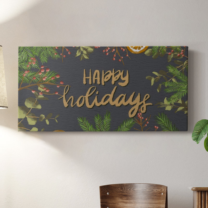 «Holiday Sentiment II», toile tendue avec châssis - Prêt à être accroché, H 20 po x l 40 po