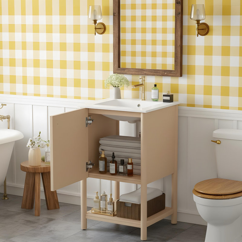 meuble-lavabo avec lavabo en céramique