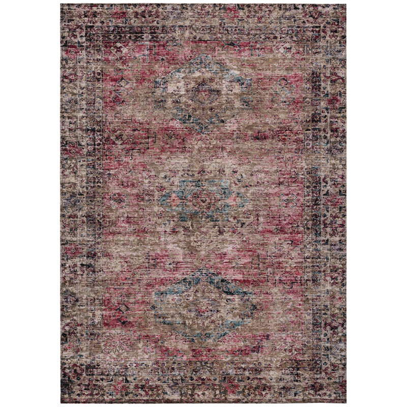 Machine Washable Indoor/Outdoor Labon ACN2170 Global Rug, Rectangle 9' x 12'