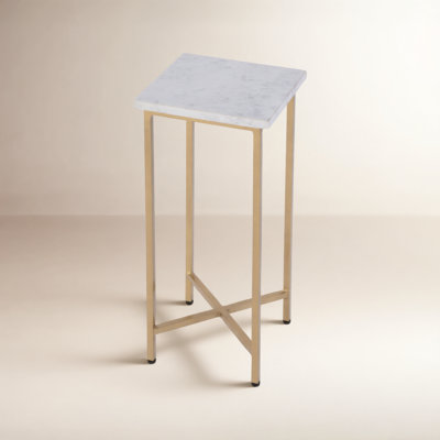 9" Genuine Marble End Table