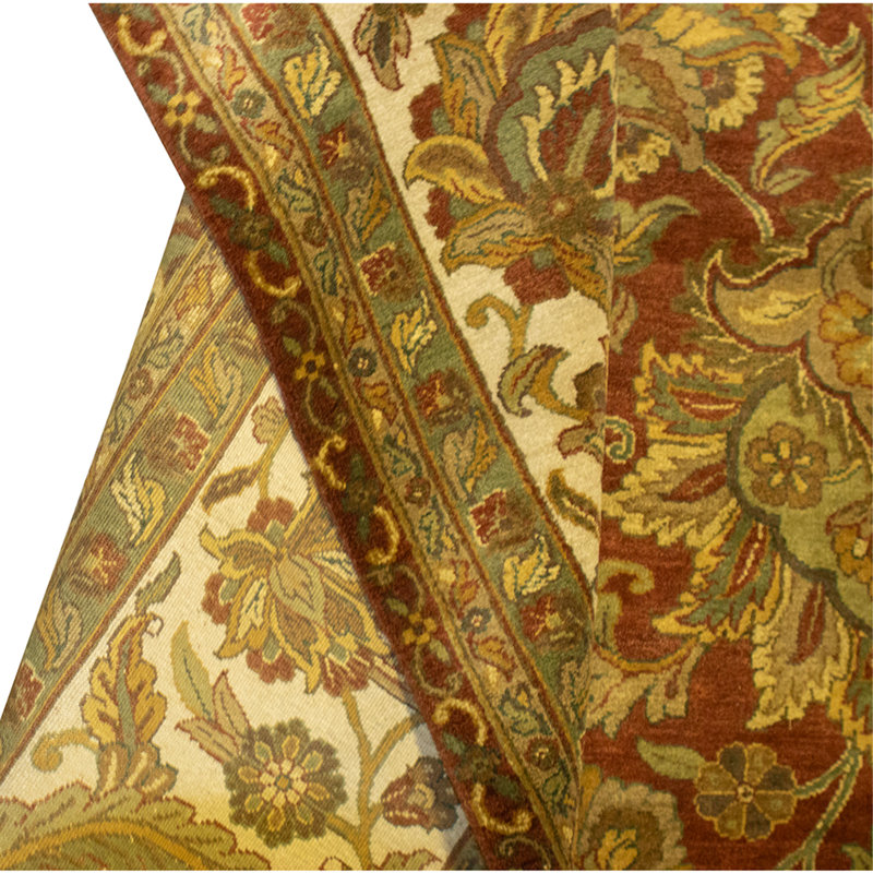 Tapis rouille et ivoire noué à la main de haute qualité