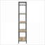 Bookshelf, Industrial 5-Shelf Wood + Metal, Antique Oak &amp; Light Grey, 63.5"H | Open Back