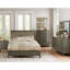 Table de chevet de chambre à coucher avec 3 tiroirs en placage de bouleau gris, design compact 3 pratique et élégant