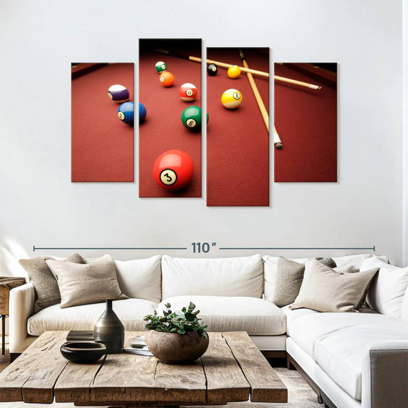 Senne Game Of Pool, 54" H x 84" W