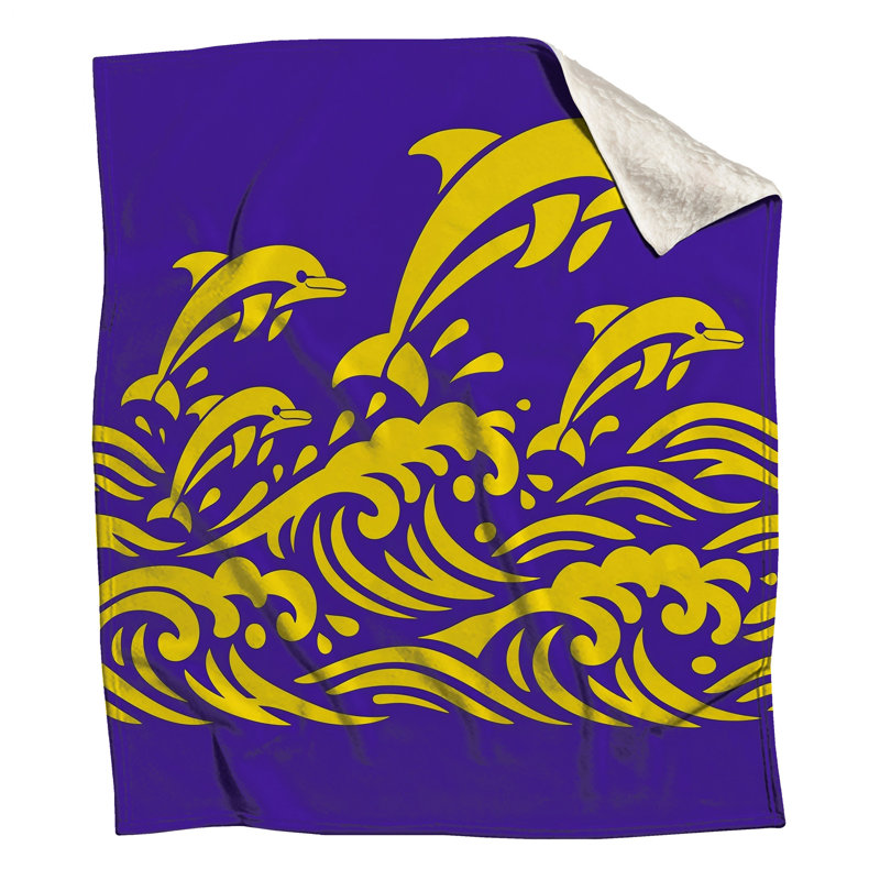 Dauphins Vagues Couvertures, 60in W x 80in H