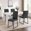 Ensemble de 4 chaises d'appoint en similicuir noir avec cadre en fer pour la salle à manger ou le bureau-131074732