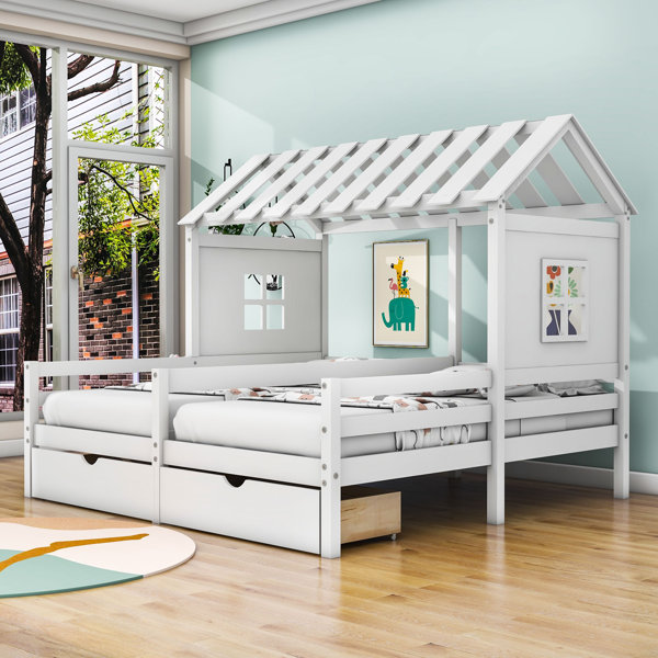 Harper Orchard Celvin Twin Size 2 Drawers House Platform Bed | Wayfair