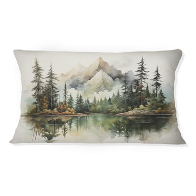 Coussin Watercolor Mountain Dreamscape - Mountains