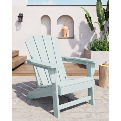 Chaise de patio surdimensionnée Adirondack - résistante aux intempéries, capacité de 380 lb, texture en bois, chaise longue d'extérieur moderne pour foyer, jardin, pelouse, terrasse, porche, piscine