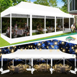 30 pi L 10 pi. D Tente à auvent escamotable en métal avec 8 parois latérales, pavillon de jardin commercial
