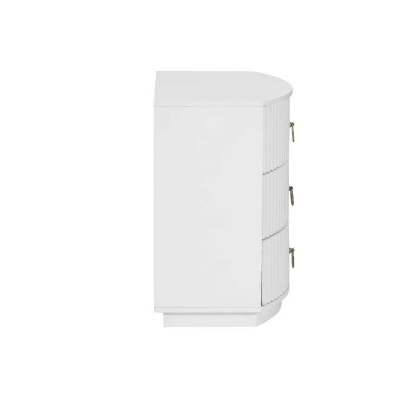 Chantel 3 Drawer Nightstand White, White
